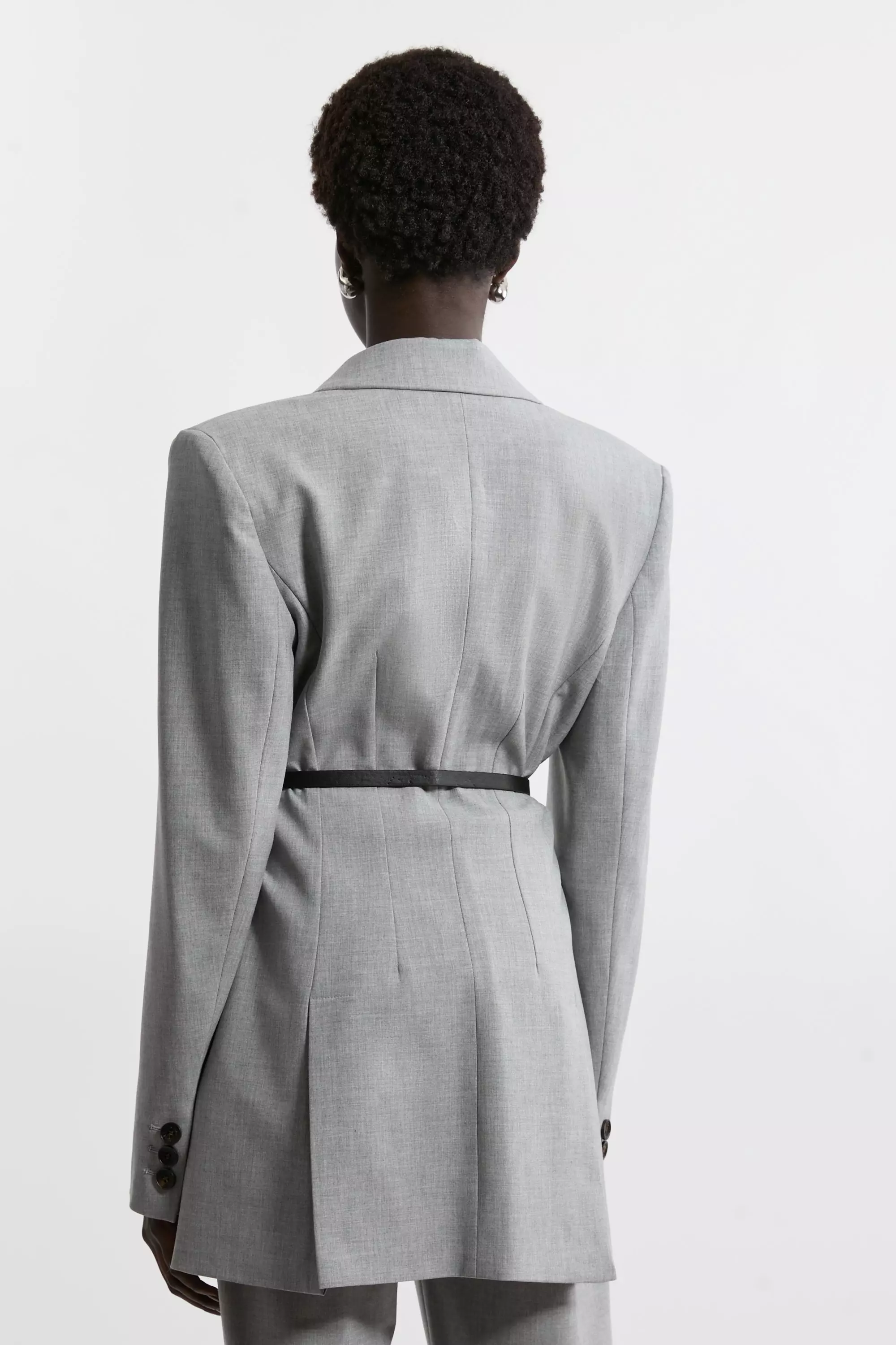Tailored Darted Waist Belted Notch Neck Blazer | Karen Millen